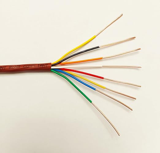 Eastwire 18/8 25ft Thermostat Wire- Brown - Solid Copper 18 Gauge, 8 Conductors - CL2 (ETL Listed) - Residential, Commercial and Industrial Rated (18/8, 25ft)