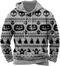 Halloween Hoodie Men Graphic Pumpkin Ghost Printed Sweatshirt Casual Trendy Long Sleeve Halloween Hooded Tops with Pockets