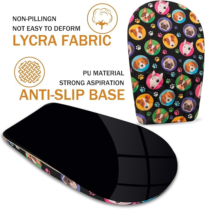 BOCHEERY Ergonomic Mouse Pad Wrist Support,Upgrade Mousepad with Massage Design,Non-Slip PU Base Desktop Mouse Pads for Pain Relief, Computer, Office & Home,12 x 8 in（F-Lovely Dogs）