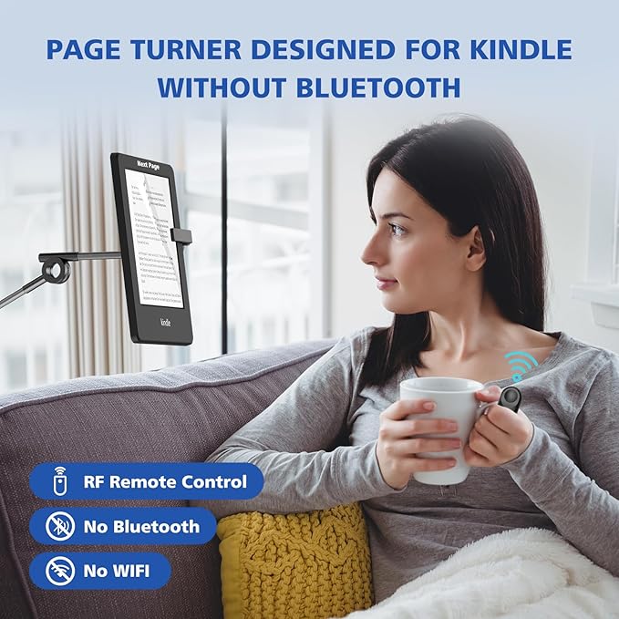 DATAFY Remote Control Page Turner for Kindle Paperwhite Oasis Kobo eReaders, Camera Camcorder Remote Controls, Page Turner Clicker for ipad Tablets Reading Novels with Wrist Strap Storage Bag