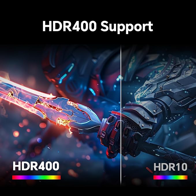 KTC 24 inch Gaming Monitor QHD 180Hz, Fast IPS 1440p Computer Monitor, Up to 185Hz, 1ms, G-Sync/FreeSync, HDR400, Height Adjustable, 2 x HDMI, 1 x DP H24T7