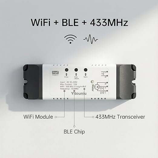 Yitouniu WiFi Linear Actuator Module, Motor Controller with Tuya Smart Life App, Alexa Voice Control, RF433 Remote, Forward Reverse Switch & WiFi Timer Switch for Automation (AC 85V-220V)