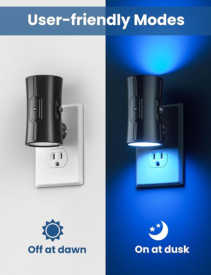 Sujeet LED Night Lights Plug into Wall, Bright Night Light, Dusk to Dawn Sensor, Blue Night Light, 0-100LM Adjustable Brightness, Dimmable Nightlights for Hallway, Bathroom Bedroom Kitchen, 2 Pack