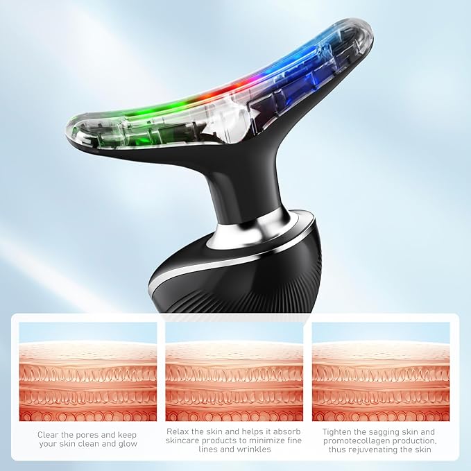 Cocobeen Face Neck Tool for Skin Care, Electric Neck Face Lifting Device for Wrinkle Removal (Black)