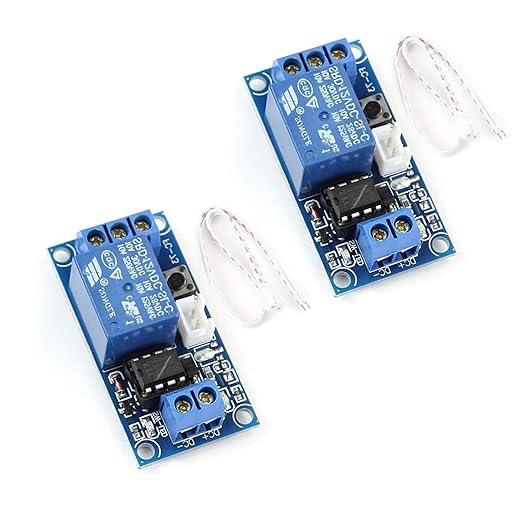 hiBCTR 4-Pack SPST Bistable Relay Module 12VDC with Latching Control for Industrial Automation Circuits