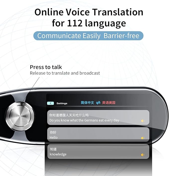 Translator Pen, Scanner Reader Pen 112 Languages OCR Digital Scanning Translation Pen Text-to-Speech Device, Reader Pen for Dyslexia, Text Excerpt, Photo Translation, Dictionay Pen for Students Adults