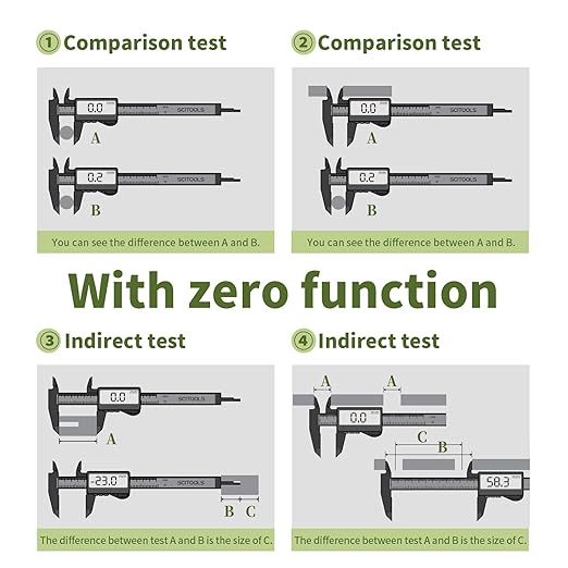 SCITOOLS All-Metal Digital Caliper 0-8" Measuring Tool, Micrometer Caliper with Auto-Off Feature, Interchangeable Between inches and millimeters for DIY/Household and 3D Printing