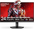 KOORUI 24" Gaming Monitor,180Hz 1ms Fast IPS Monitor, 1440P HDR400 Display, 90% DCI-P3 Color Gamut, Adaptive Sync, Slim Frame, VESA Mountable, HDMI 2.0, DP 1.4, G2421V