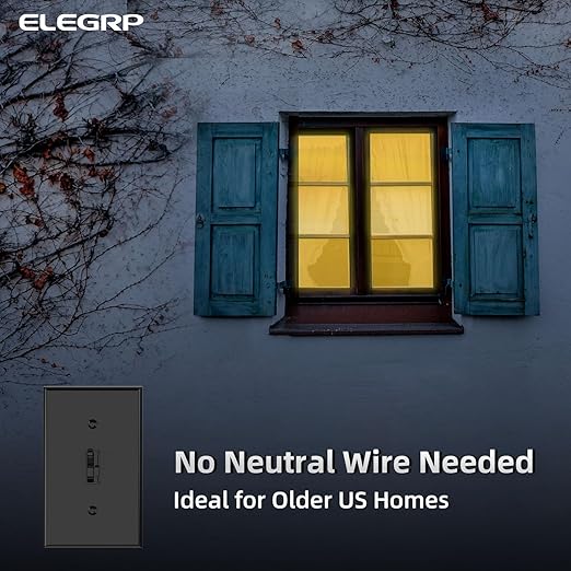 ELEGRP Digital Toggle Dimmer Switch for Dimmable LED, CFL and Incandescent Light Bulbs, Single Pole or 3-Way Toggle LED Dimmer Light Switch, Wall Plate Included, UL Listed, 2 Pack, Black