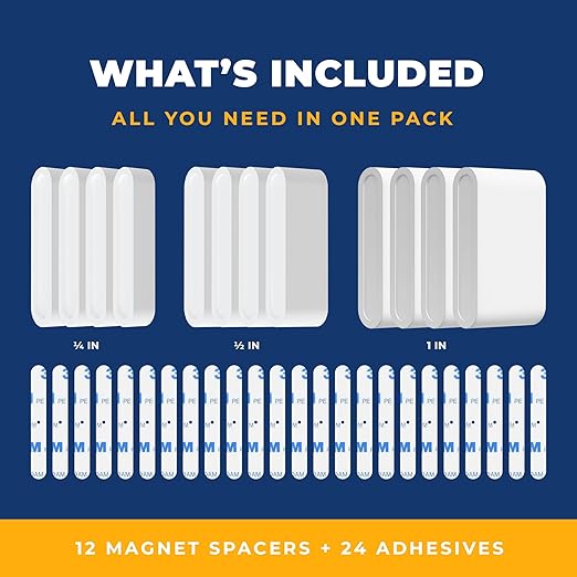 Adhesive Replacement Tape & Sensor Risers Bundle for ADT | Includes 24 Magnet Adhesives and 12 ADT Contact Sensor Spacers - Complete Home Sensor Installation Solution [Device/Magnet NOT Included]