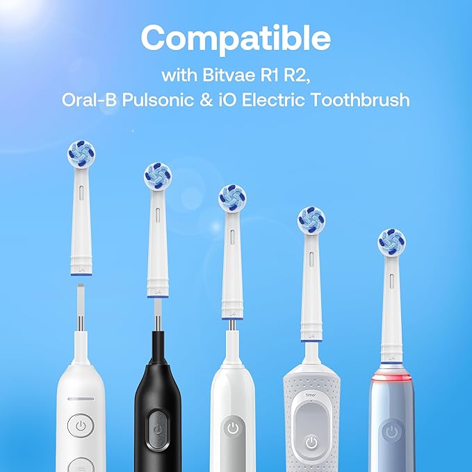 Bitvae R1 Rotating Electric Toothbrush with 8 Brush Heads for Adults and Kids, 60-Day Battery Life, 5 Modes Rechargeable Power Toothbrush with 2-Minute Smart Timer, Black