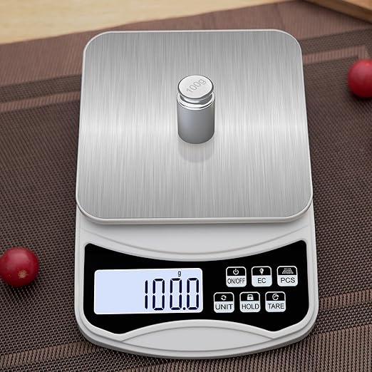 Digital Lab Scale 5000g x 0.1g LCD Display Analytical Balance Jewelry Scale Precision Electronic Scale Scientific Scale 0.1g Accuracy for Laboratory, Kitchen, and Food Measurement (5000g x 0.1g)