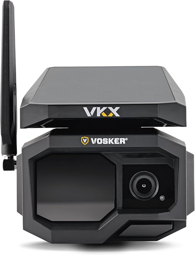 Vosker VKX Farmers Pack Solar 4G LTE Security Camera, Wireless Outdoor Surveillance for Farms, Sheds and Rural Properties, No Wi-Fi Needed, SIM Card Included Night Vision, IP65 Weather-Resistant