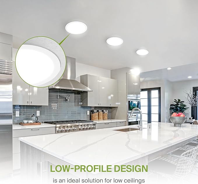 ASD 1 Pack 11/12 Inch LED Recessed Lighting 24W, 5 CCT 2700K-5000K CRI90+, IC Rated Ultra Thin Dimmable Ceiling Lights with J Box, Canless Wafer Downlight, Round Slim Panel Light, UL Listed, White