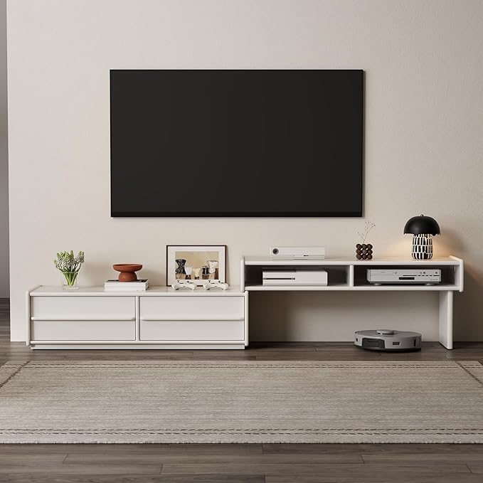 YQJJGL Solid Wood TV Stand for TVs up to 65 Inch， Walnut TV Stand with Storage and Shelf for Living Room, Bedroom, Office