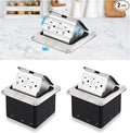 Vagueior Pop-Up Floor Box Kit, 20A Tamper-Weather Resistant Receptacle GFCI Outlet, Corrosive Resistant Hardware, ETL Certified Stainless Steel Color