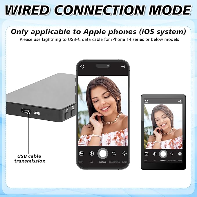 LANBOUY Selfie Screen Back Camera Monitor Phone Vlog Magnetic Selfie Screen Mirroring Vlogging Content Creator Kit for Live Stream Tiktok, Compatible with iPhone