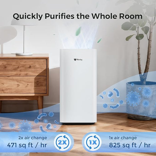 Airdog X3 Home Air Purifier with Washable Filter -TPA Technology - Up to 20X More Effective than HEPA, Smart Control, AQI Air Cleaner for Smoke, Allergies, Pet Dander, Odor Removal to 0.0146μm