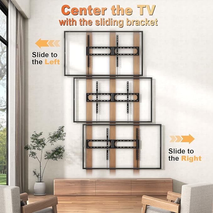 PUTORSEN 37-140'' Heavy Duty TV Wall Mount, up to 275lbs, Low Profile Fixed TV Wall Mount, with Quick Lock and Release, Max VESA 1200 x 800mm, Fits 16"/18"/24" Stud, Flush Slim Design
