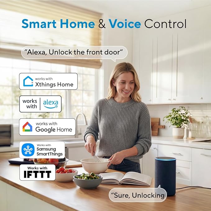 ULTRALOQ U-Bolt WiFi Smart Lock with Door Sensor, Built in Wi-Fi Keypad Deadbolt, Smart Door Lock for Front Door, Remote Control, Auto-Lock, Auto Unlock, Works with Alexa, Google, ANSI Grade 1