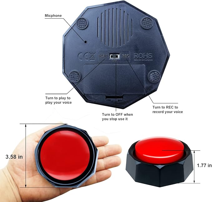 ANLIKY Dog Communication Sound Buttons with Mat, 30 Scene Training Stickers,15 Custom Stickers, Training Instructions, Material Safety, Contains AAA Batteries