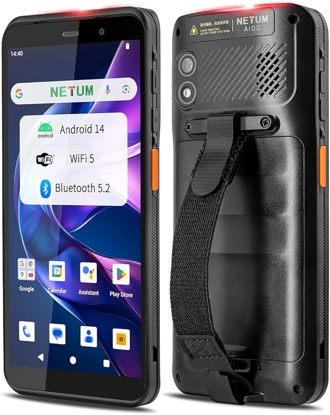 NETUM Android 14 Handheld Barcode Scanner Mobile Computer, Q900 with Honeywell HS7 Engine, 1D/2D Scanning, 5.99" HD Touchscreen, Wi-Fi & 4G LTE – Ideal for Warehousing, Logistics & Asset Tracking