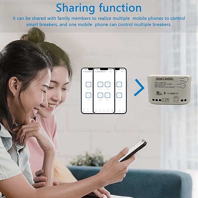Newgoal Smart Switch Momentary/Latching WiFi Relay, eWeLink App Bluetooth Control Switch, DIY Smart Home, Compatible with Alexa Google Home
