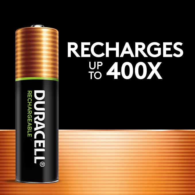 Duracell Ion Speed 1000 Battery Charger for AA and AAA Batteries, Includes 4 Pre-Charged AA Rechargeable Batteries, for Household and Business Devices (Pack of 2)