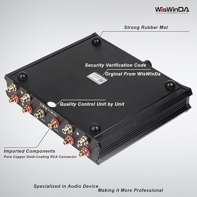 4-in 1-Out Pro RCA Audio Switch Box Audio Converter 4 Channels 1-in 4-Out HiFi Stereo Passive Audio Selector Switcher Box Aluminum Shell Quality RCA Connectors (4-IN-1-OUT)