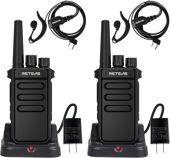 Retevis MateTalk P4 Digital Walkie Talkies with Earpice, Dual Mode, Secure Call, Long Range Waterproof 2 Way Radio for Adults, Rechargeable, Type-C, VOX, DMR Radio for Hotel School Church(2 Pack)