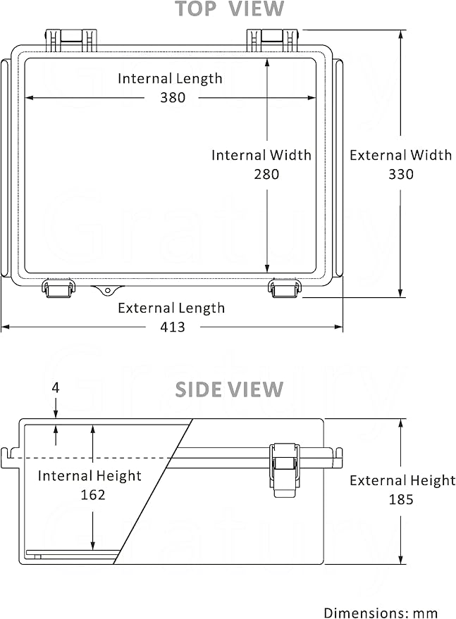 Gratury Junction Box, IP67 Waterproof Plastic Enclosure for Electrical Project, Hinged Grey Cover, Includes Mounting Plate and Wall Bracket (Grey Cover, 16.1"x12.2"x7.1")