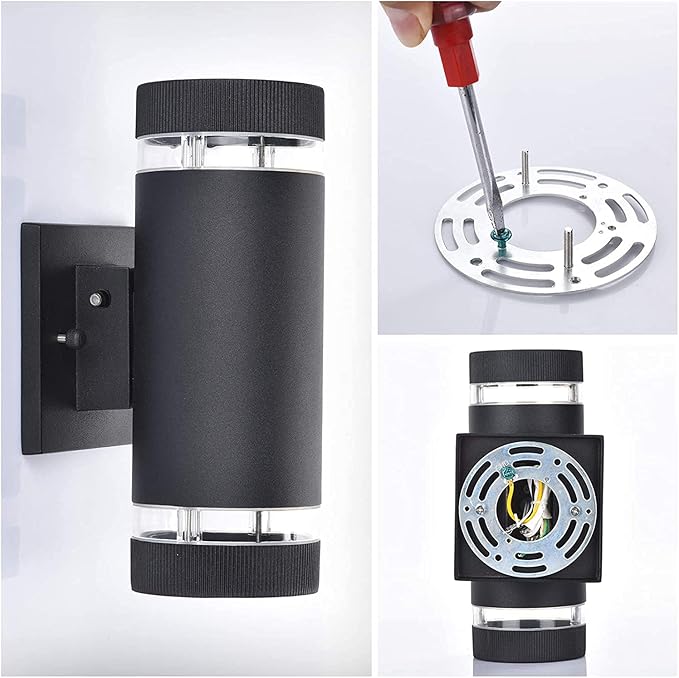 rosykite Outdoor Wall Sconce Exterior Lighting Fixture - ETL Listed,Aluminum Waterproof Wall Mount Cylinder Design - Up Down Light Fixture for Porch, Garage and Patio