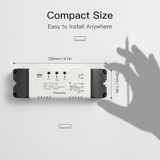 Yitouniu WiFi Linear Actuator Module, Motor Controller with Tuya Smart Life App, Alexa Voice Control, RF433 Remote, Forward Reverse Switch & WiFi Timer Switch for Automation (AC 85V-220V)