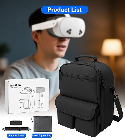 YRXVW Large Carrying Case for Meta Quest 3S/3/2, Compatible with BOBOVR & Kiwi Battery Head Straps, Waterproof & Drop-Resistant VR Travel Case for Accessories & Home Storage and Travel