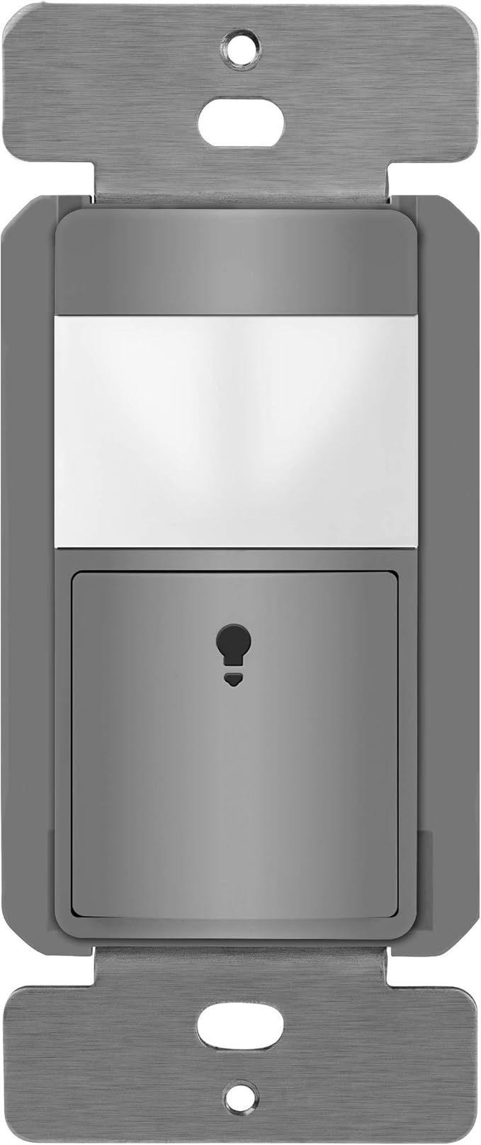 TOPGREENER PIR Passive Infrared Motion Sensor Switch, Ambient Light Level Detector, No Neutral Required, 150W LED/CFL, Occupancy Vacancy Modes, Ground Wire Required, Single Pole, TDOS5-JM, Gray