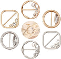 T-Shirt Clips 9 PCS, Clothes Corner Knotted Button, Fashion Alloy Pearl Rhinestone Circle Clip Buckle Round Shirt Silk Scarf