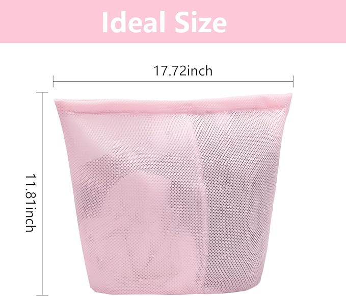 Guozcaray 2 Pcs Special Zoning laundry bag for delicates with handles mesh laundry bags washing machine laundry totes travel storage and sorting bag (Pink2)