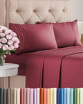 Queen Size 4 Piece Sheet Set - Comfy Breathable & Cooling Bed Sheets Set - Hotel Luxury Bedding for Women, Men, Kids, Teens, Boys & Girls - Deep Pockets, Ultra-Soft, Wrinkle Free - Oeko-Tex - Burgundy