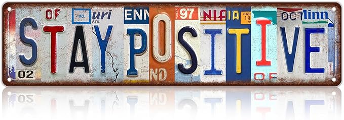 Vintage Stay Positive Wall Decor Street Signs Home Bar Coffee Metal Tin Signs 16 x 4 Inches