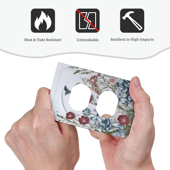 Bvtewkhz Wildflowers Flowers Floral Plants Duplex Outlet Wall Plate Cover Decorative Light Switch Covers Electrical Faceplate Switch Plates for Bathroom Kitchen Home