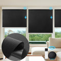ZSTARR Motorized Smart Blind for Window,Automatic Blackout Roller Shade Compatible, with Remote Control, Child Safety Rechargeable Battery Blind with Valance,Customize (Tuxedo Colour)