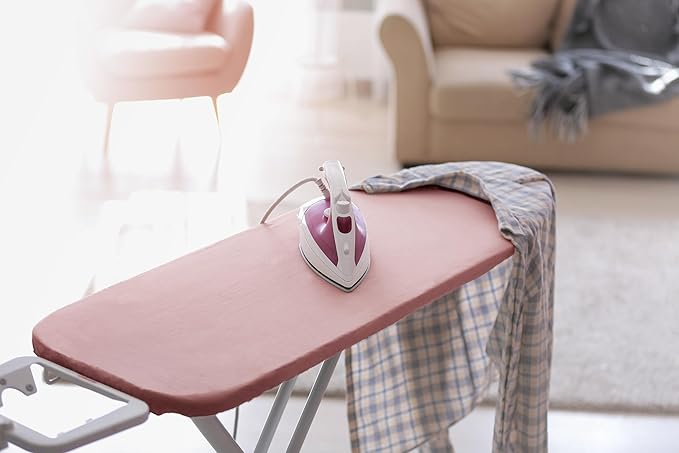 Encasa XO Ironing Board Cover and Pad 49"x18" - 4mm Felt Wide Iron Board Cover with Padding - Heat Resistant, Stain-Safe Dye, Non Slip Elastic Bungee Cord Tightening Iron Table Cover Mauve