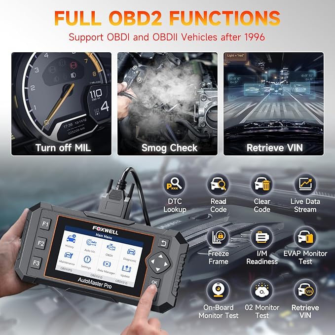 2026 FOXWELL NT624 Elite OBD2 Scanner, All System with 8 Resets ABS Bleeding/SAS/Oil/TPS/EPB/BRT/Injector/D-P-F Resets Battery Test Upgrade of NT614 Elite Car Code Reader Scan Tool for All Cars