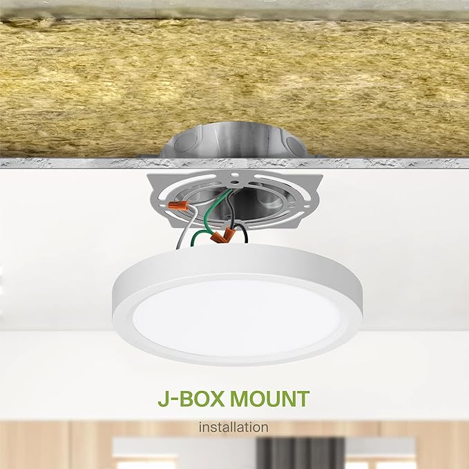 ASD LED 7" Round Flush Mount Ceiling Light Fixture, Low Profile Surface Lighting | 5CCT, Dimmable, Ultra-Thin, ETL Listed | 15W 1260LM 2700-6000K 120V | Kitchen, Bedroom, Hallway Lamp | White, 12 Pack
