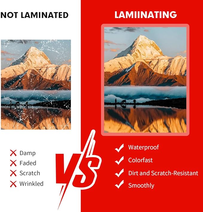 RAZCC Laminating Sheets, 300 Pack Clear Thermal Laminating Plastic Paper Laminator Sheets, 9 x 11.5-Inch, 5mil, Ideal Office or School Supplies