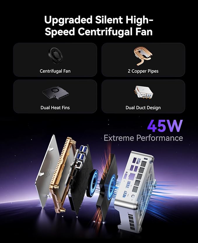 KAMRUI Pinova P2 Mini PC, Core i5-12600H (12C/16T, 4.5GHz), 32GB DDR4 1TB NVMe SSD Mini Computers, 18MB Smart Cache, 4K Triple Display(DP+HDMI+USB-C)/WiFi6/BT5.2 Micro PC for Home/Office/Business