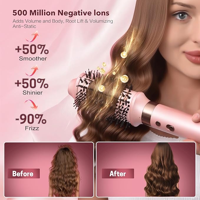 Mythsight Dual Voltage StyleVibe 8-in-1 Air Styler, Hair Dryer & Blow Dryer Brush with Travel Case - Auto Wrap Curls (L/R), Fast Drying, Thermal Brush for Blowouts & Frizz-Free Volume, No Heat Damage