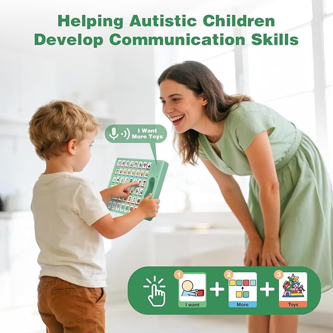 Joyreal AAC Device for Autism, Non Verbal Communication Tools for Speech Therapy & Stroke Rehab. Autism Communication Board with 5 Programmable Buttons & Adjustable Volume, Autistic Kids Must Haves