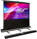 Elite Screens ezCinema Tab-Tension CineGrey 4D, 121-inch 16:9, Manual Floor Pull Up ISF Ceiling Ambient Light Rejecting, Portable Home Office Classroom Projector Screen with Carrying Bag, FT121UH-C4D