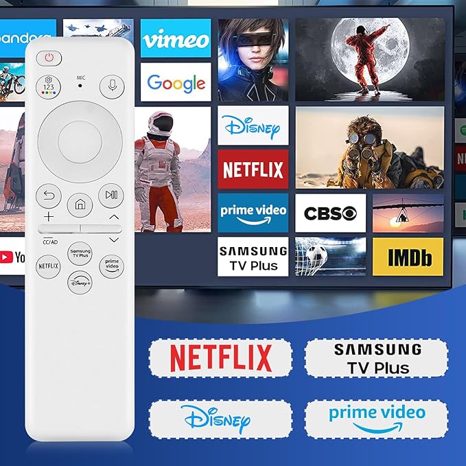 BN59-01432A for Samsung tv Remote, for Sam-Sung Solar tv Remote Replacement with Voice Rechargeable Solar Cell Compatible with Samsung Neo QLED 8K HDR Frame Smart TVs